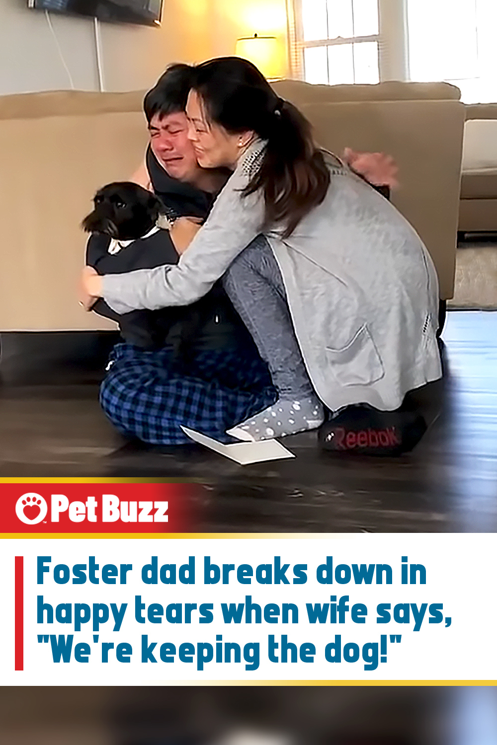 Foster dad breaks down in happy tears when wife says, \